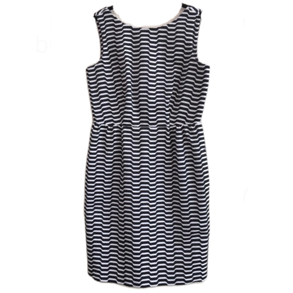 Liz Claiborne Black & White striped Lined Sheath Dress NWT size 8 - Picture 1 of 9